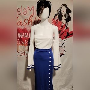 VENUS NAVY BLUE AND WHITE DRESS